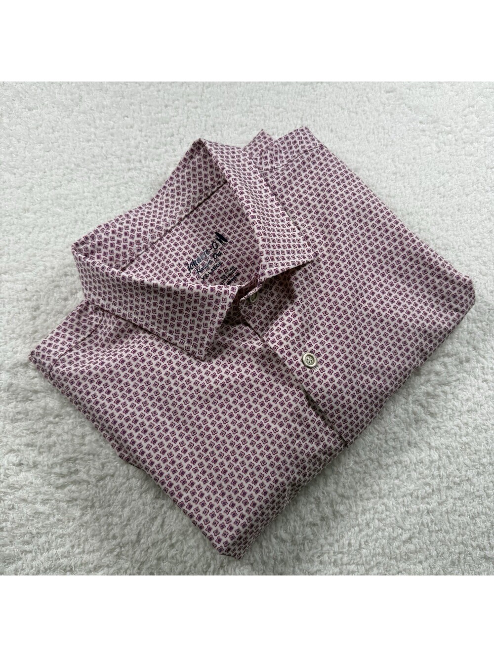 Johnnie-O Hangin’ Out Men’s XXL Pink Geometric Stretch Short Sleeve Shirt